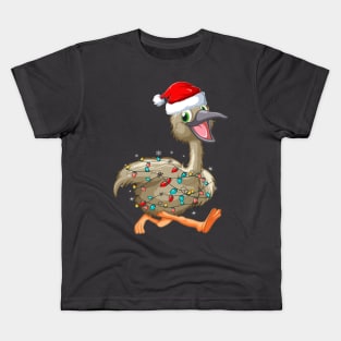 Xmas Emu Christmas Australian Funny Graphic Kids T-Shirt